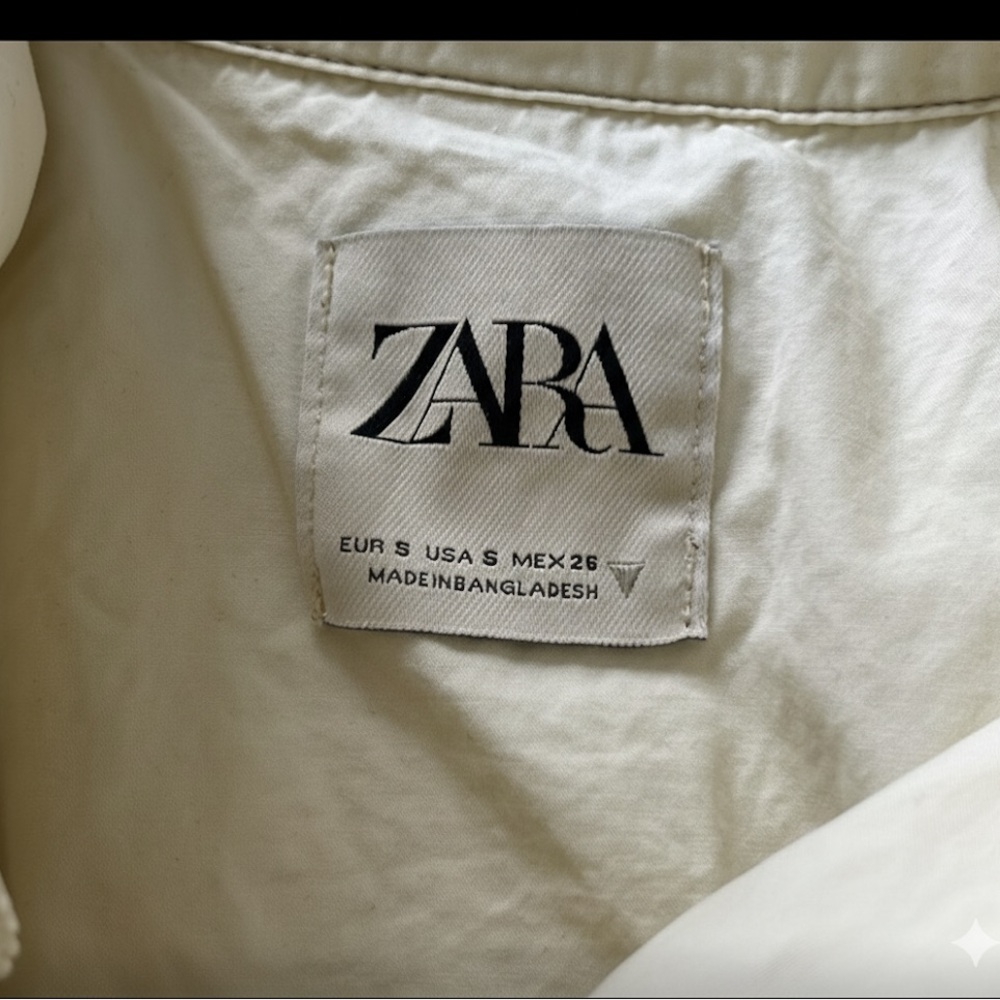 98# NWT Zara Women's Beige Oversized Shacket - Utility Jacket - Picture 8 of 8
